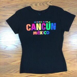 Riviera Maya Cancun Mexico Women’s Black Short Sleeve Top - Size Small